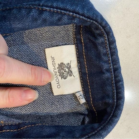 Denim dress/jacket Kids size 12 with painted Smurf - Picture 13 of 13